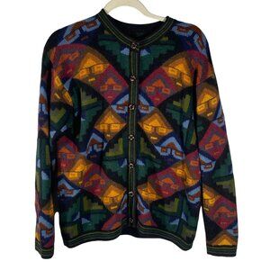 Vibrant colorful southwestern tribal artsy Pattern Cardigan Sweater Multicolor